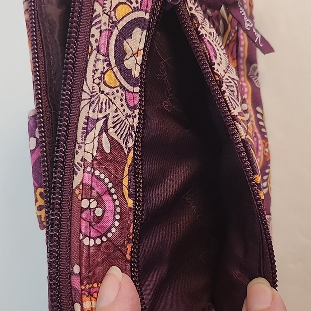 Vera Bradley purple & orange pattern wallet. - Picture 10 of 12